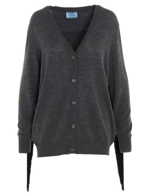 prada grey cardigan